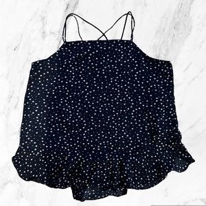 LOFT Black and white tank top blouse